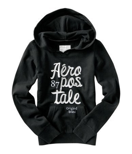 Aeropostale Womens Graphic Hoodie Sweatshirt black S