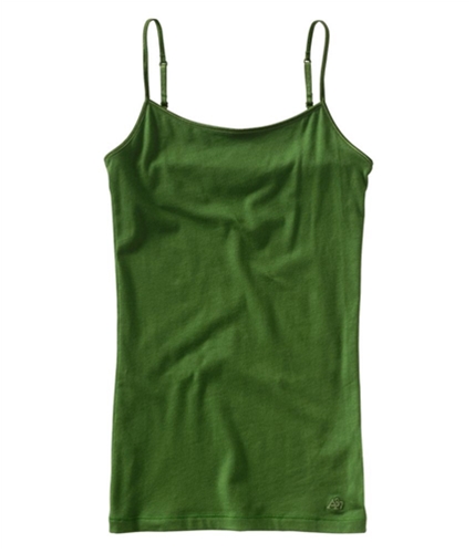 Aeropostale Womens Solid Color Spaghetti Strap Tank Top botanicgreen XS
