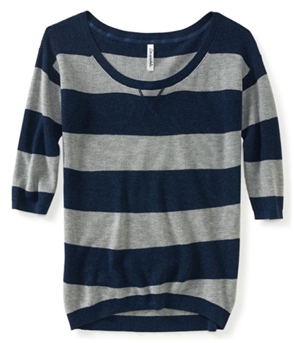 Aeropostale Womens Striped Ribbed Knit Sweater 404 M