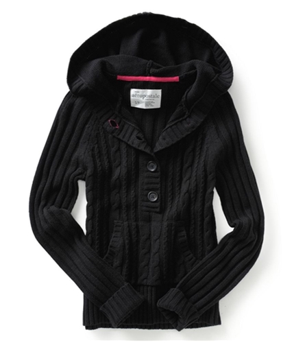 Aeropostale Womens 1/2knitted Cardigan Sweater black XS