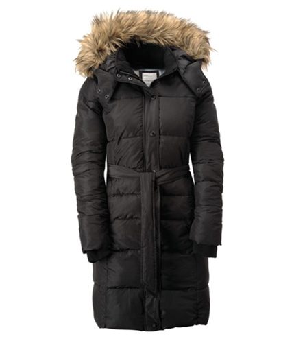 Aeropostale Womens Fur Lined Puffer Jacket black XS