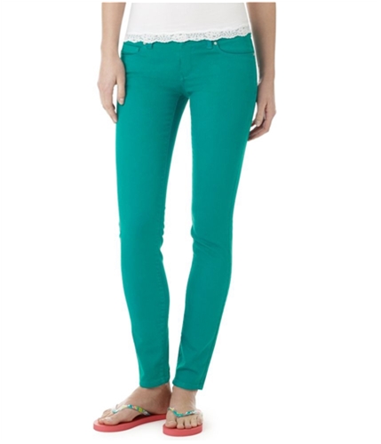 Aeropostale Womens Ashley Ultra-low Skinny Fit Jeans green 00x32