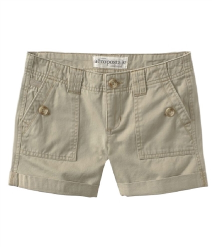 Aeropostale Womens Khaki Casual Chino Shorts burlaptan 0