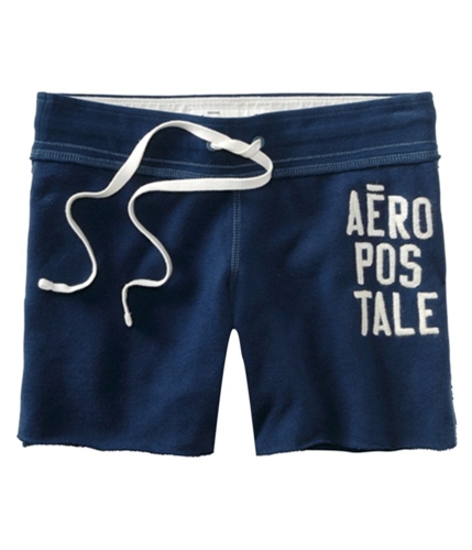 Aeropostale Womens Stacked Aero Fleece Athletic Sweat Shorts navyblue XS