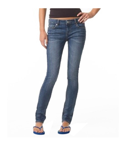 Aeropostale Womens Baja Style Skinny Regular Fit Jeans danubeblue 0x24