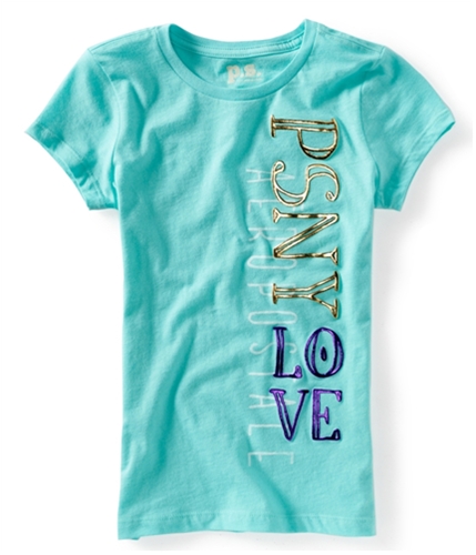 Aeropostale Girls P.s. Psny Love Vertical Graphic T-Shirt 448 S