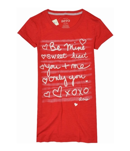 Aeropostale Womens Graphic Valentine Dorm Pajama Sleep T-shirt redpoppy XS