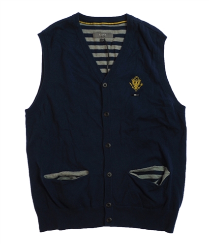 CAVI Mens Knit Button Crested Sweater Vest navy 2XL