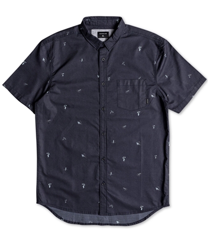 Quiksilver Mens Mini Kamakura Button Up Shirt darkblue M