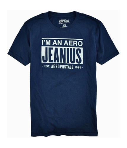 Aeropostale Mens I'm An Aero Jeanus' Graphic T-Shirt navyniblue L