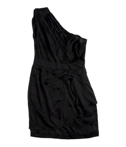 BCBG Womens Eneration Lined One Shoulder Dress black 6