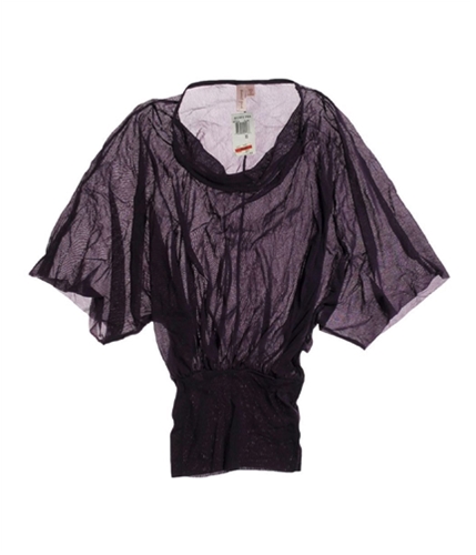 Sweet Pea Womens Cowl Neck Pullover Blouse plum XS