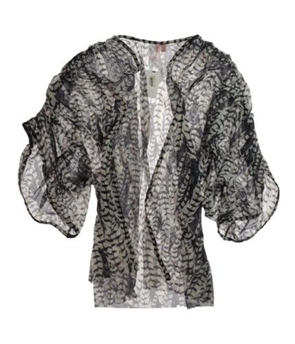 Sweet Pea Womens See Through Pullover Blouse ostrich L