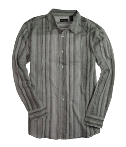 Michael Brandon Mens White Plisee Stripe Button Up Shirt white 2XL
