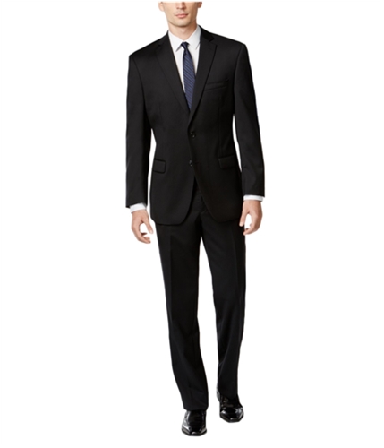 Calvin Klein Mens Modern-Fit Two Button Formal Suit black 36x37