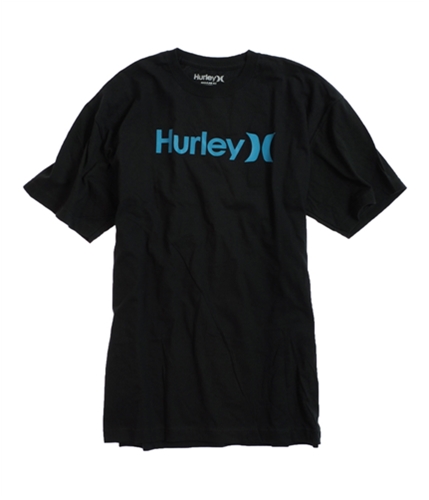 Hurley Mens One Only Black Regular Fit Crew Neck Graphic T-Shirt bcyn M