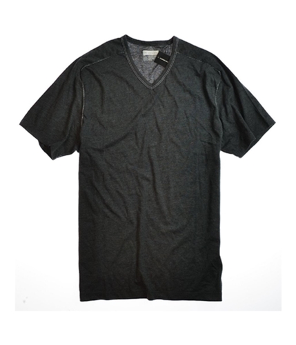 I-N-C Mens S/s V Neck Graphic T-Shirt charcoalhtr L