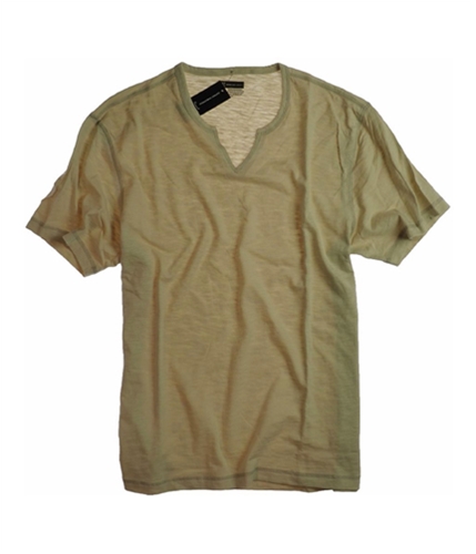I-N-C Mens S/s Split Neck Graphic T-Shirt sandbar L