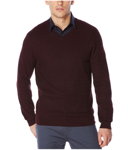 Perry Ellis Mens Loop-Pattern Pullover Sweater brightchestnut 2XL