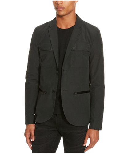 Kenneth Cole Mens Solid Two Button Blazer Jacket blackcombo S