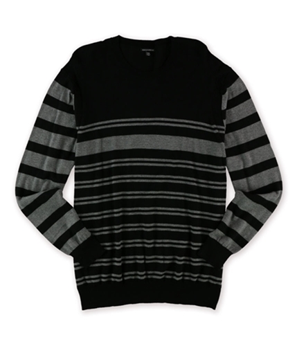Sons of Intrigue Mens Horizontal Stripe Pullover Sweater blackcombo XL