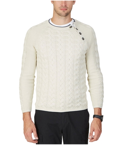 Nautica Mens Textured Knit Sweater bonewhite L
