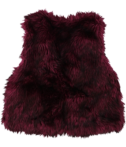 Safari Womens By Imposter Faux Fur Sweater Vest magenta M