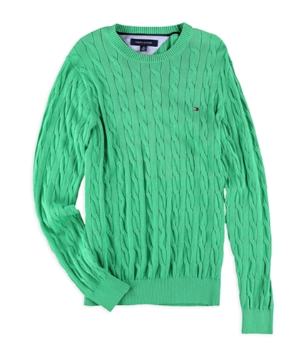 Tommy Hilfiger Womens Cable Knit Pullover Sweater green S