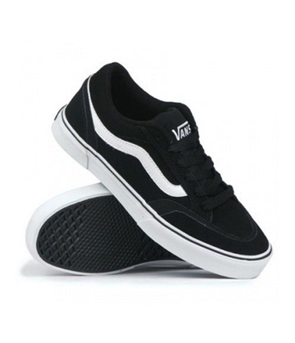 Vans Mens Holder Classic Leather Skate Sneakers blackwhitewhite 6.5