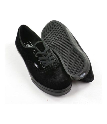 Vans Womens Velvet Authentic Lo Pro Skateboard Sneakers black 8