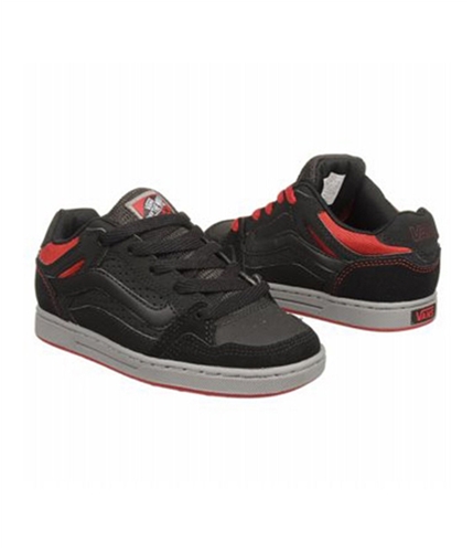 Vans Unisex Desurgent Leather Nylon Skateboard Sneakers blackredgrey M7 W8.5