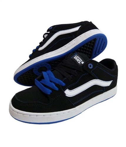 Vans Mens Baxter Leather Skate Sneakers blackbluewhite 7