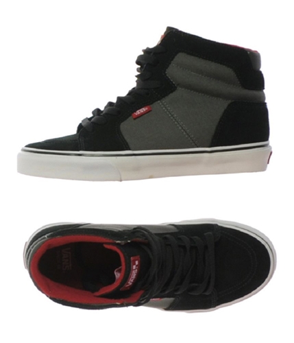 Vans Mens Clerk Hi-top Canvas Leather Skate Sneakers blackcharcoal 6.5