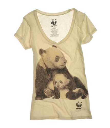 WWF Womens Awake Inc. Panda Graphic T-Shirt ivory L