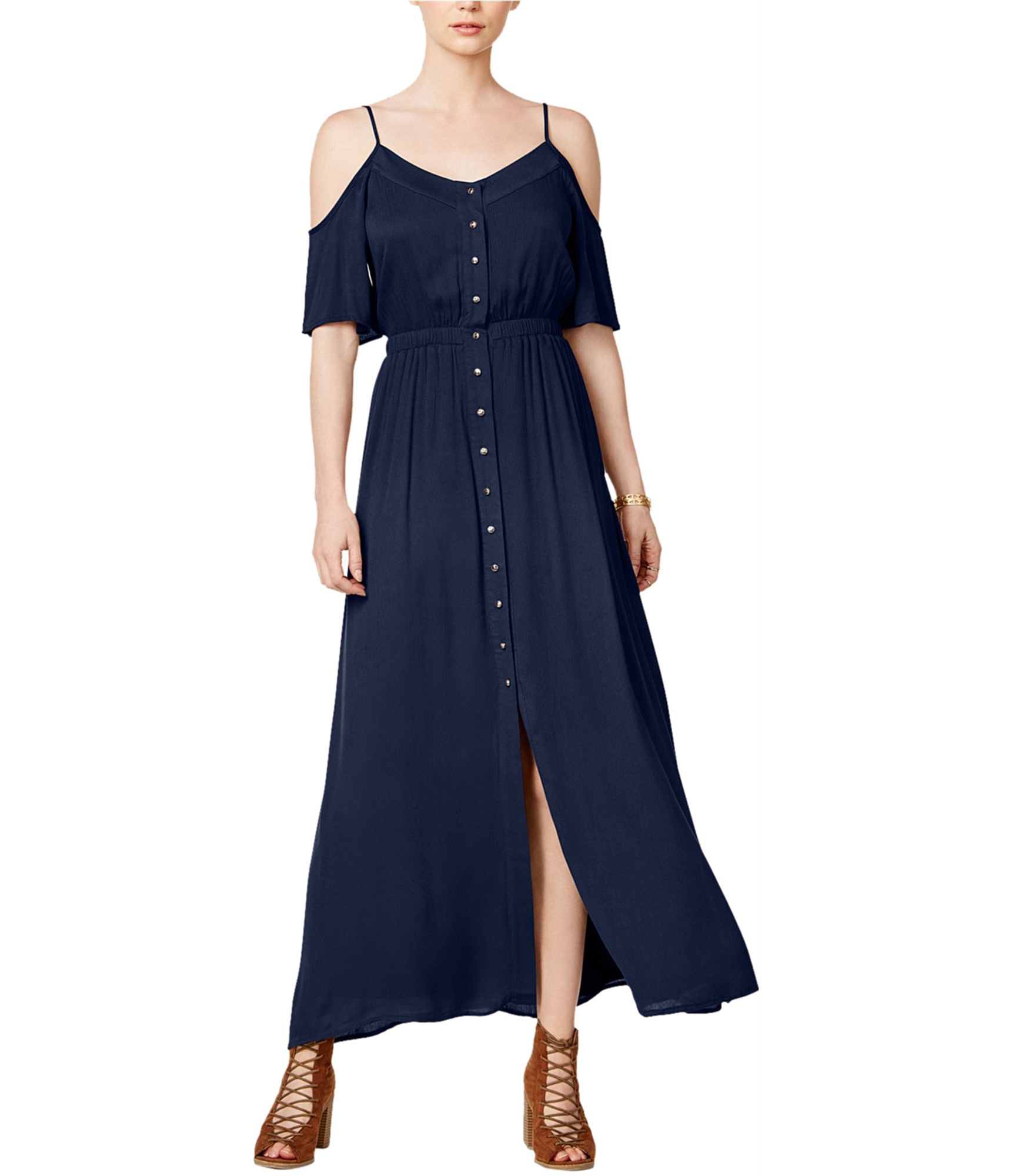 格安販売の maison Jules Maison Womens Cold Shoulder Printed A-Line Dress レディース 