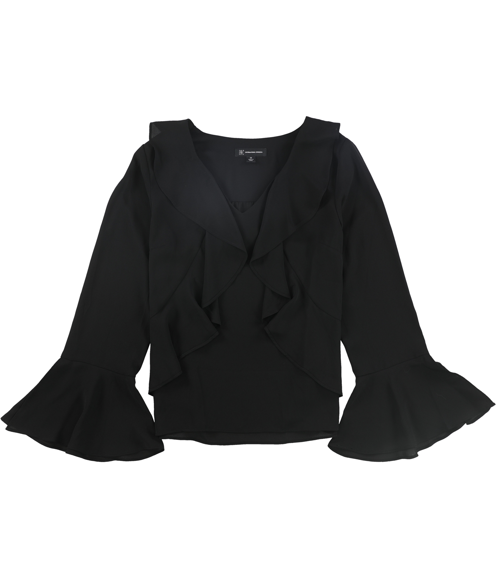 I-N-C Womens Sculpted Pullover Ruffle Blouse レディース