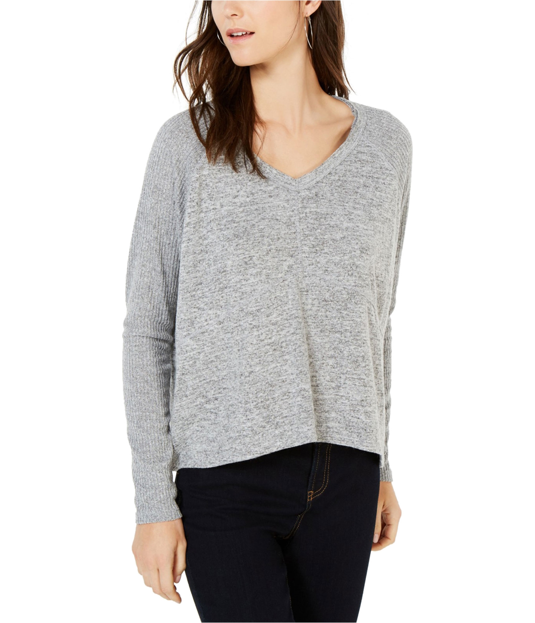 Inc Top Pullover Ribbed V-neck Heather Women Gray Plus Sz XXL 287 for ...
