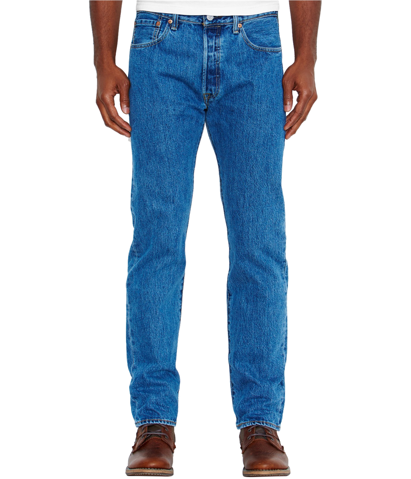Levi's Mens 501 Original Straight Leg Jeans, Blue, 46W x 32L | eBay