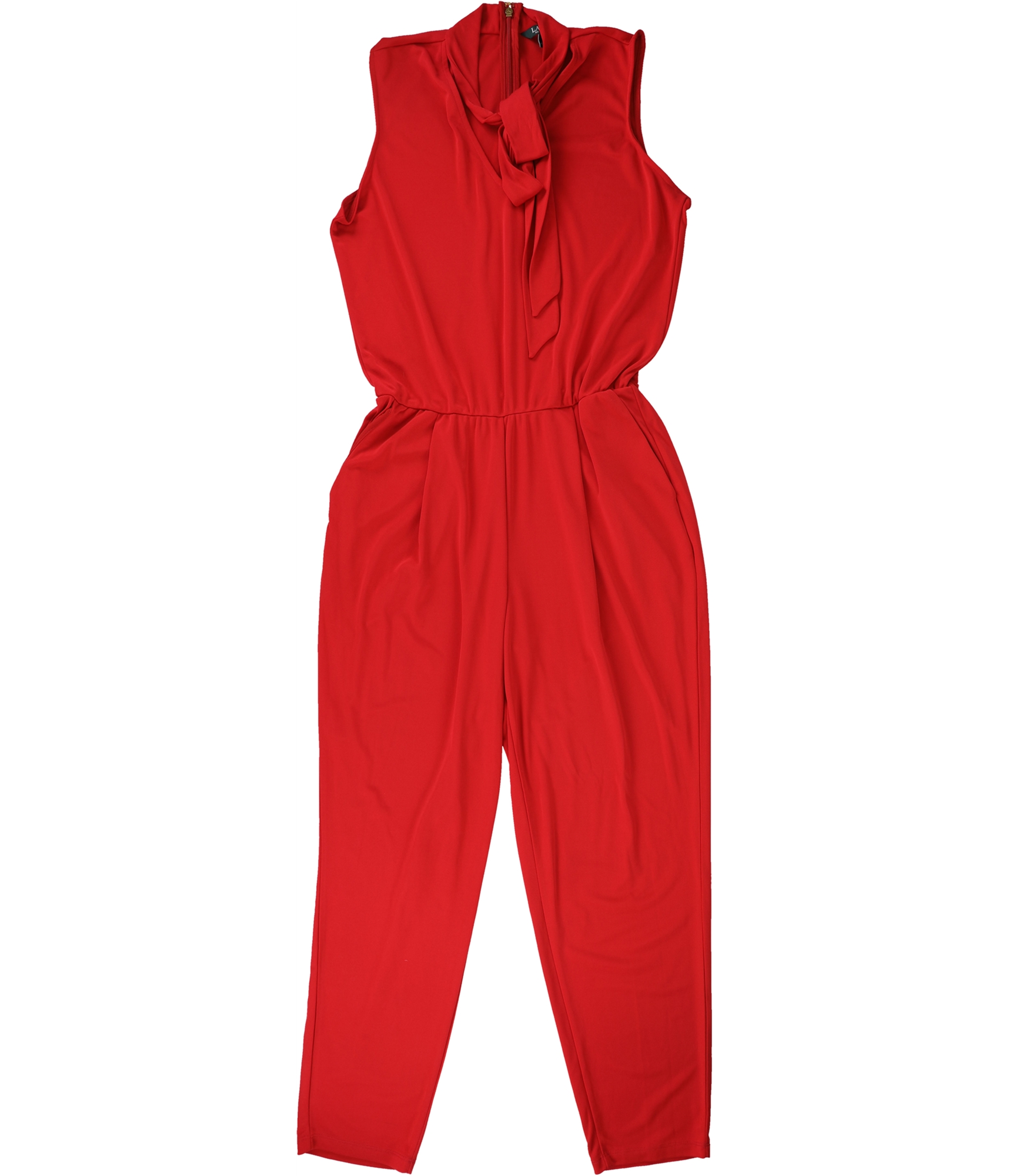 Ralph Lauren Womens Tie Neck Jumpsuit, Red, Small | eBay