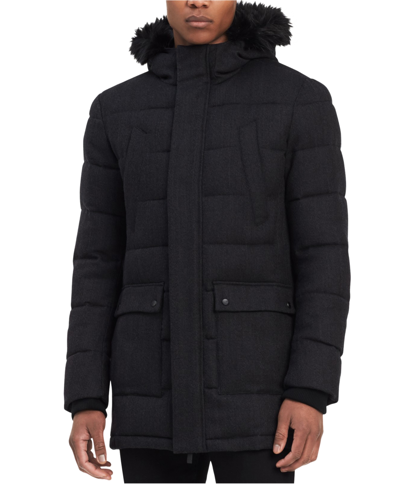 Calvin Klein Mens Hooded Jacket, Black, Medium | eBay