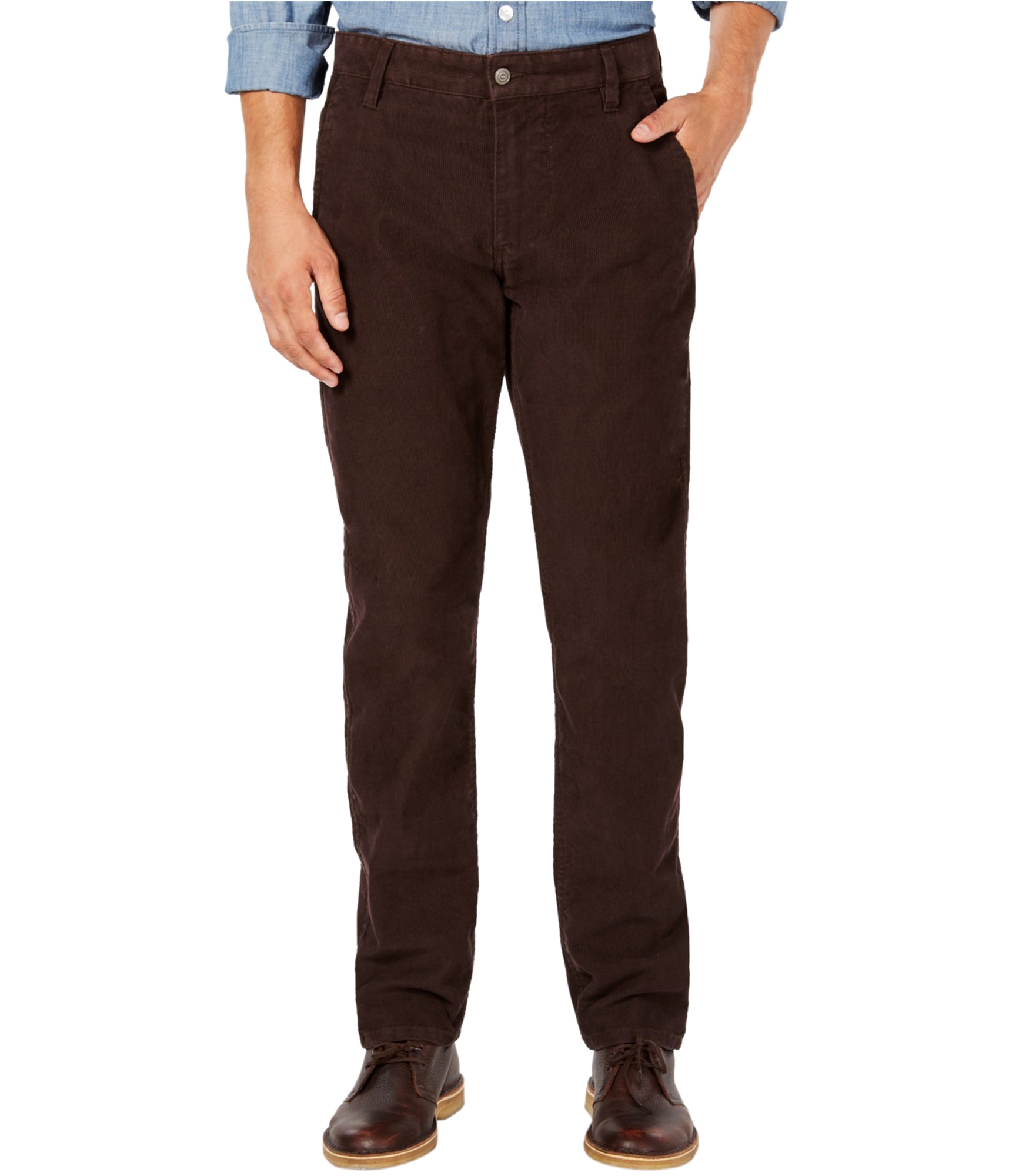 Dockers Mens Tapered Slim Casual Corduroy Pants, Brown, 34W x 34L | eBay