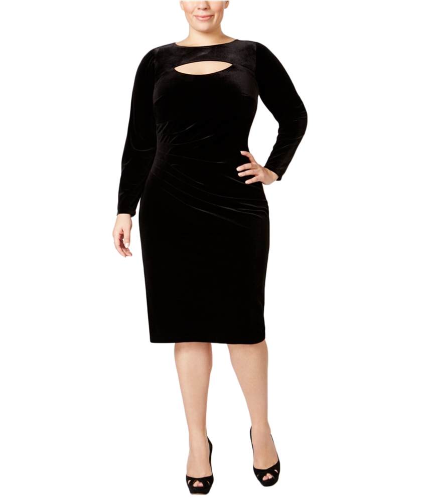 I-N-C Womens Velvet Sheath Dress, Black, 24W 808593927755 | eBay