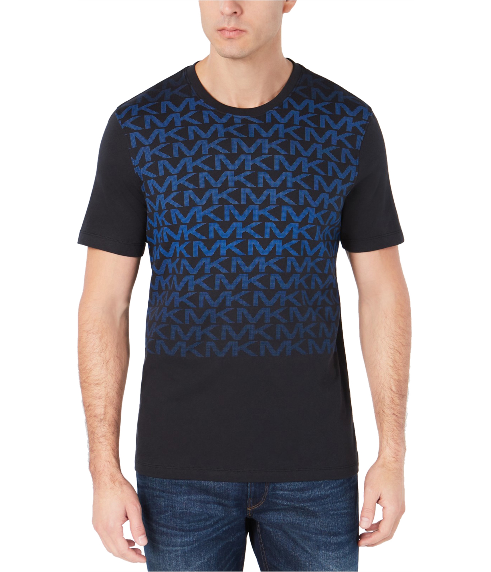 Michael Kors Mens Gradient Logo Graphic T-Shirt, Blue, X-Large | eBay