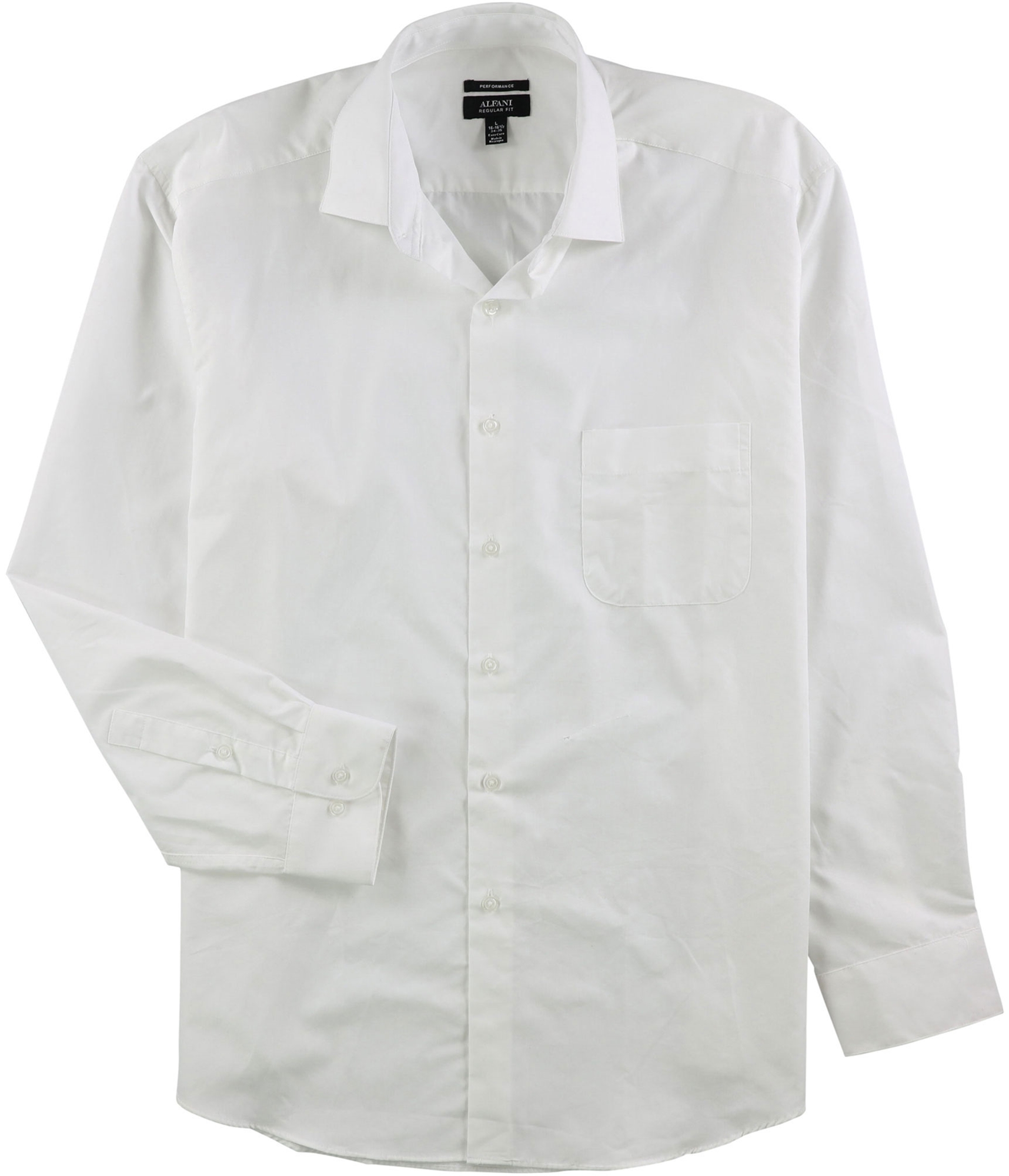 Alfani Mens Stretch Button Up Dress Shirt, White, 16