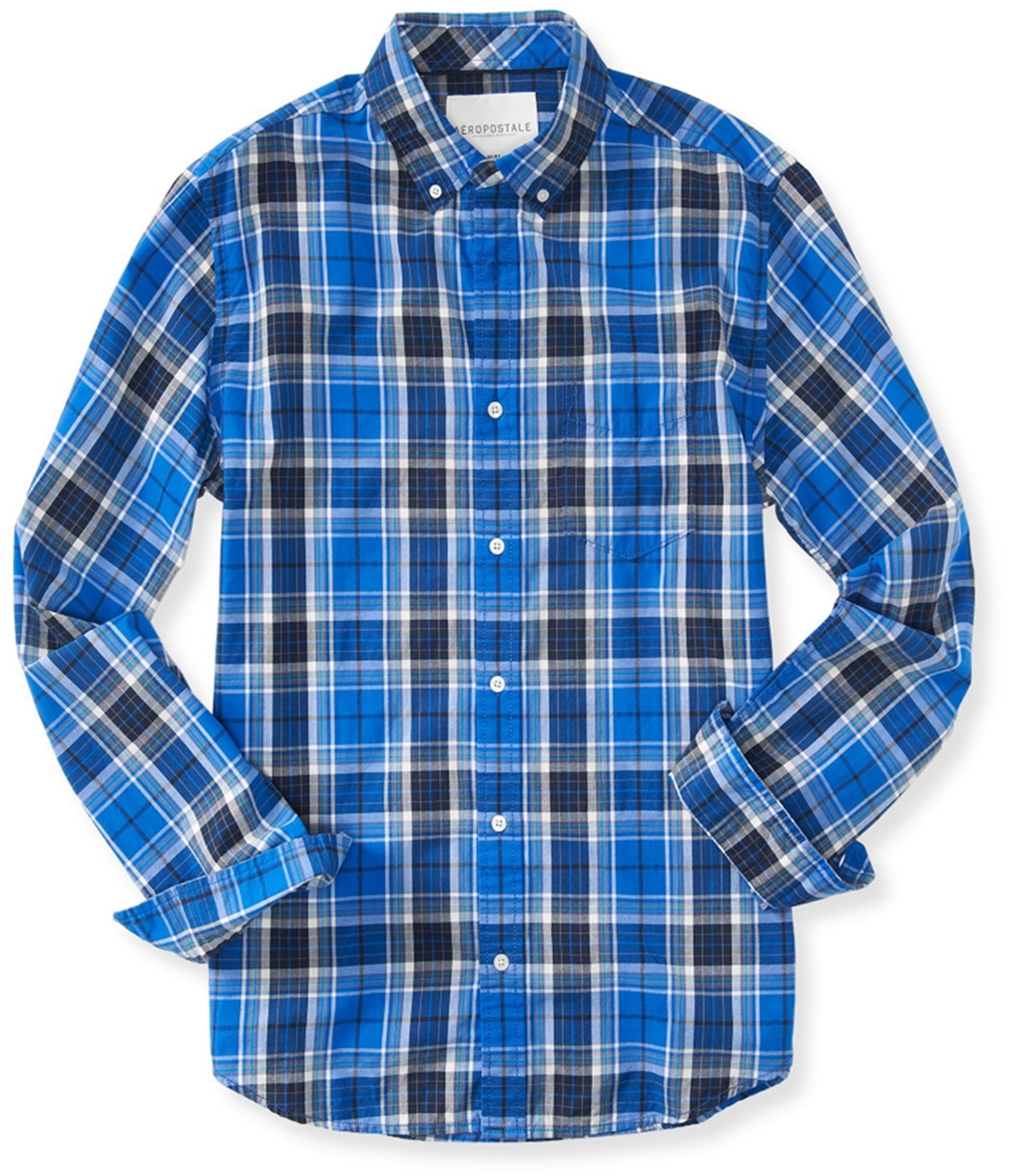 Aeropostale Mens Plaid Button Up Shirt, Blue, Small | eBay