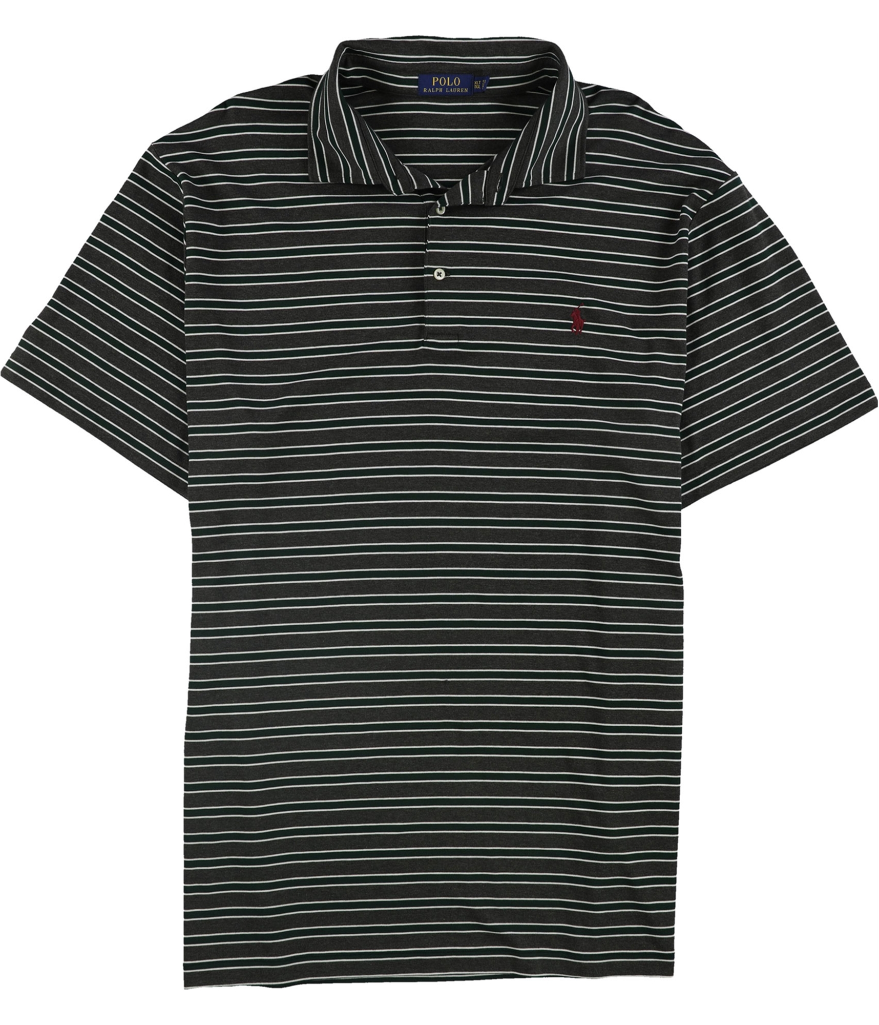 Ralph Lauren Mens Soft-Touch Striped Rugby Polo Shirt, Grey, XLT | eBay