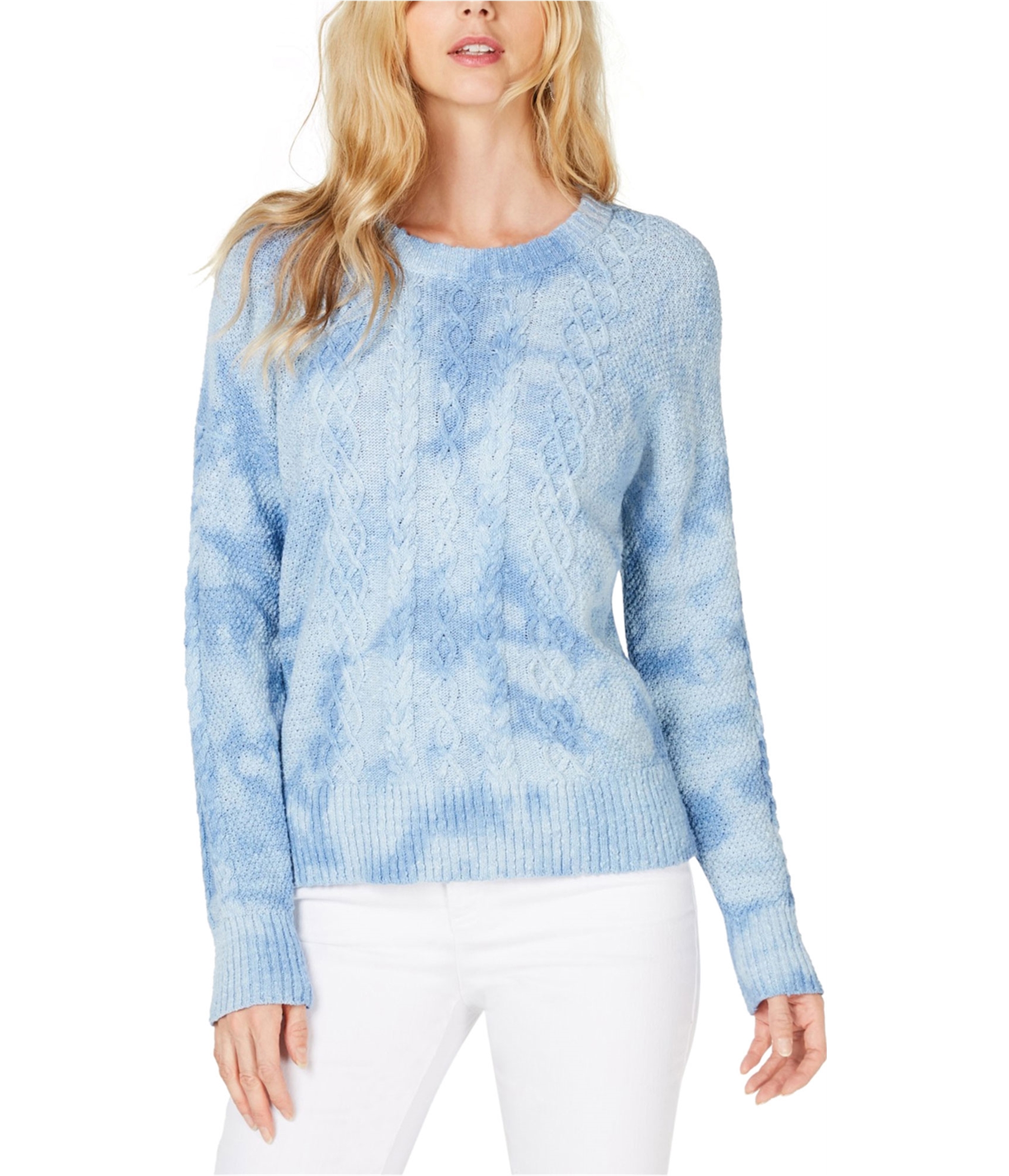 I-N-C Womens Chunky Cable Knit Sweater, Blue, X-Large | eBay