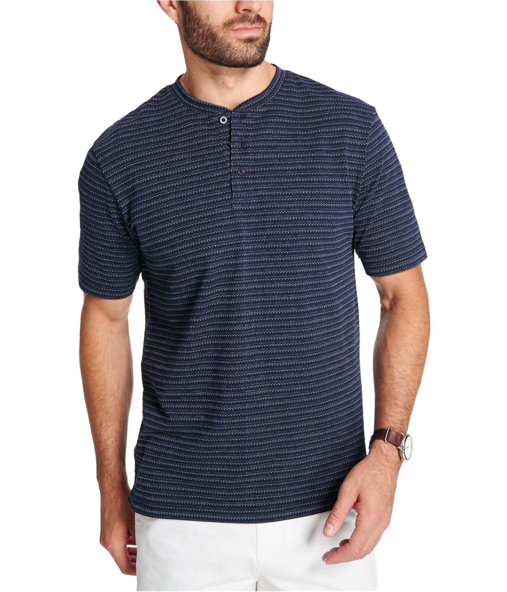men's striped henley shirt