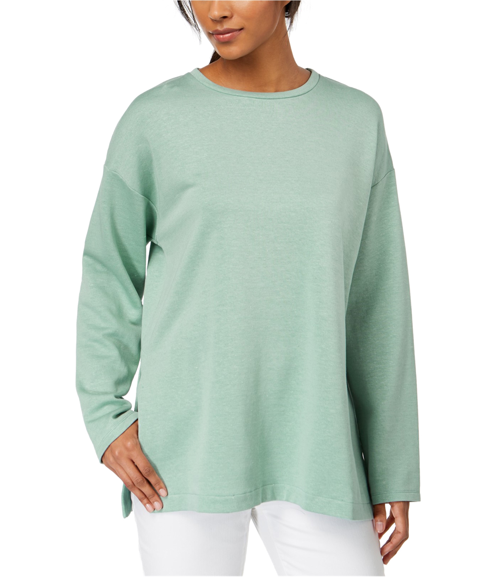 Eileen Fisher Womens Side Slit Sweatshirt, Green, X-Large 190428590396 ...