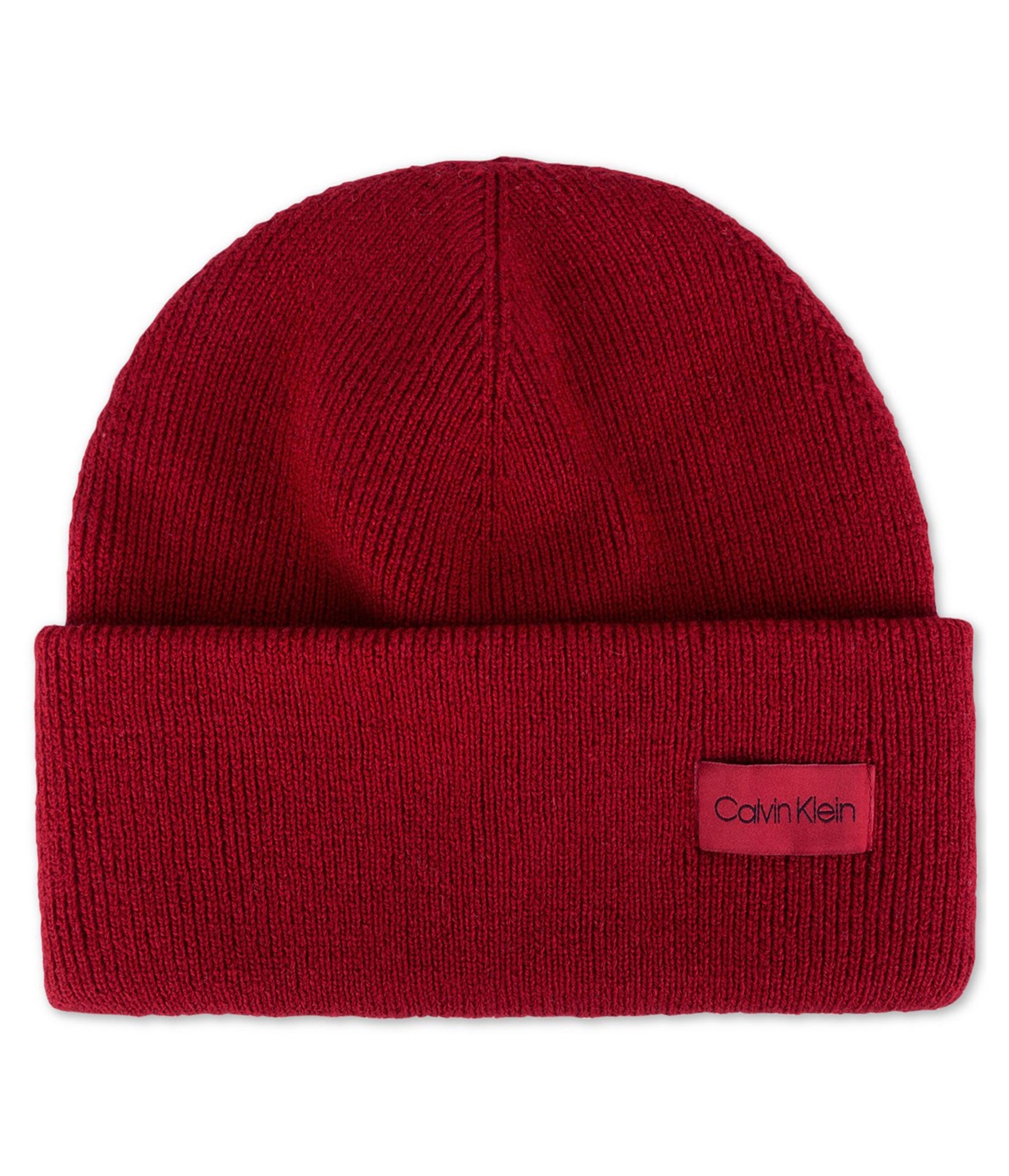 Calvin Klein Mens Cuffed Beanie Hat, Red, One Size | eBay